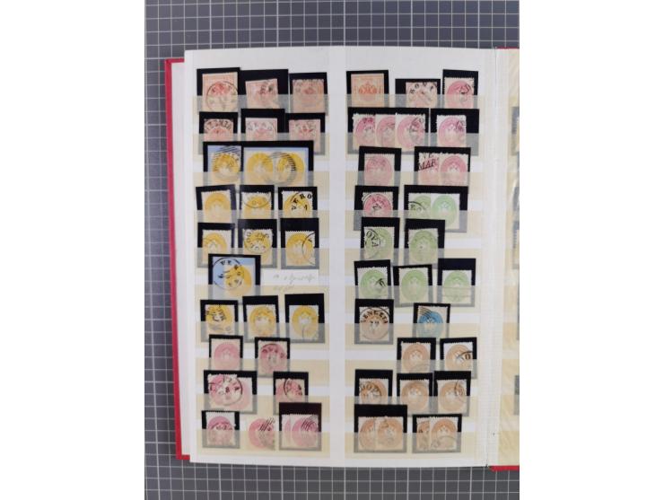 1850/64, interessante Partie von einigen hundert gestempelten Werten, dabei Mi. 1 (23), 2 (25), 6 (19), 7(9), 14(13), etc.