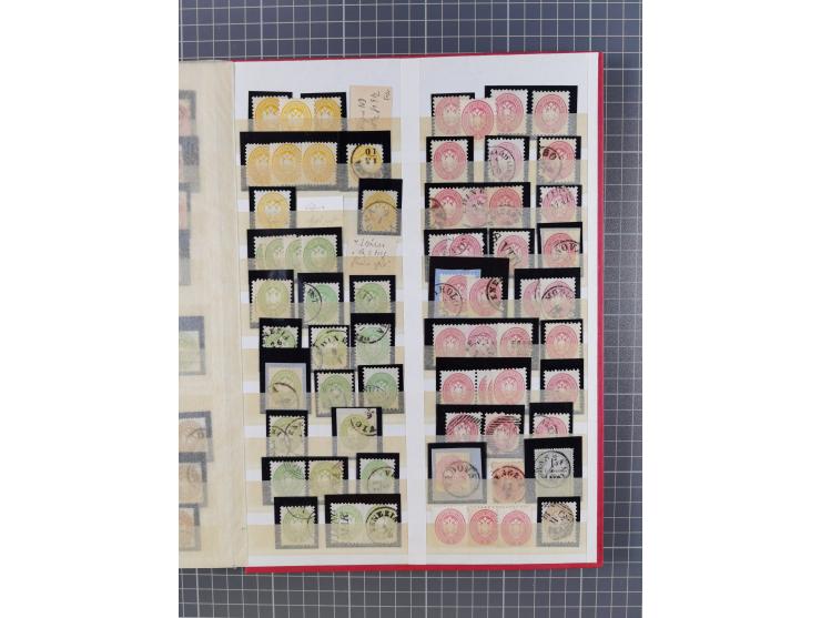 1850/64, interessante Partie von einigen hundert gestempelten Werten, dabei Mi. 1 (23), 2 (25), 6 (19), 7(9), 14(13), etc.