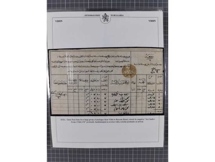 BULGARIA: 1845/76 (ca.), almost 120 covers, letters and postal forms with a variety of postal and official seal cancels, incl