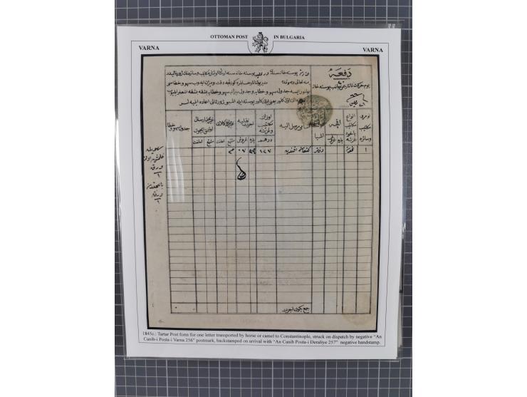 BULGARIA: 1845/76 (ca.), almost 120 covers, letters and postal forms with a variety of postal and official seal cancels, incl