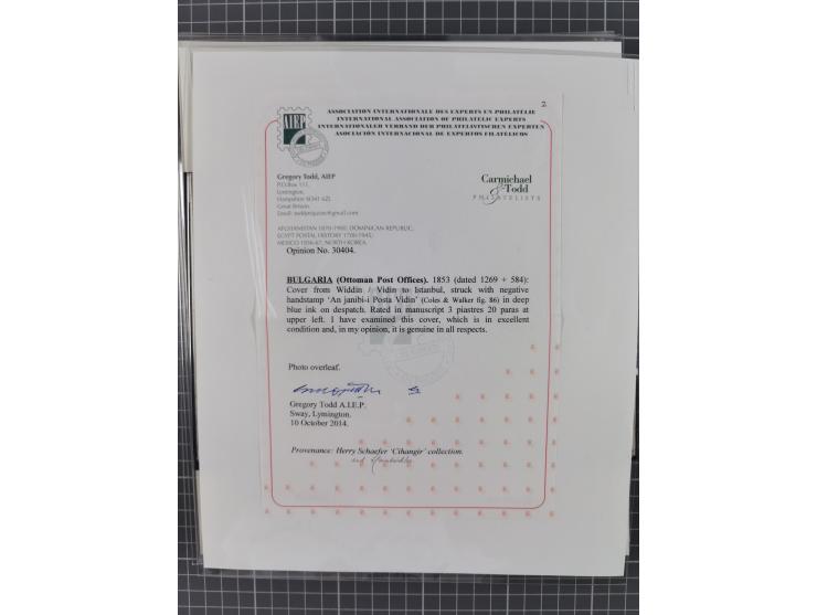 BULGARIA: 1845/76 (ca.), almost 120 covers, letters and postal forms with a variety of postal and official seal cancels, incl