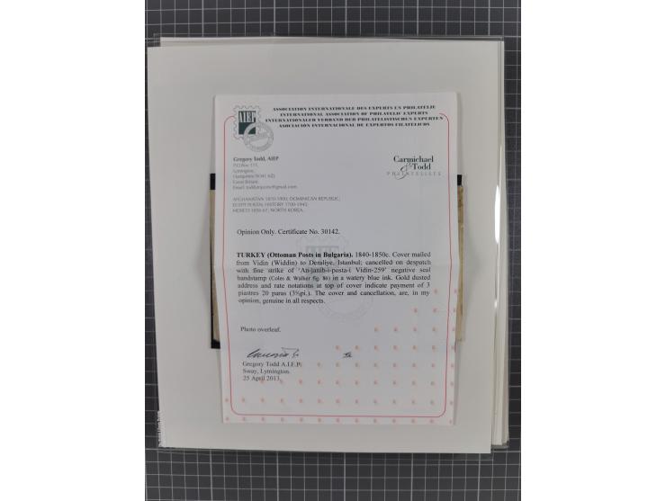 BULGARIA: 1845/76 (ca.), almost 120 covers, letters and postal forms with a variety of postal and official seal cancels, incl