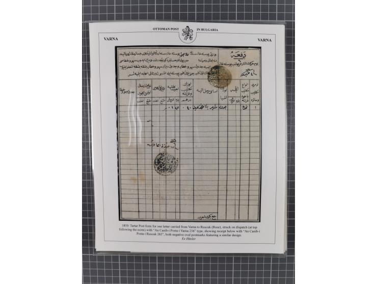 BULGARIA: 1845/76 (ca.), almost 120 covers, letters and postal forms with a variety of postal and official seal cancels, incl