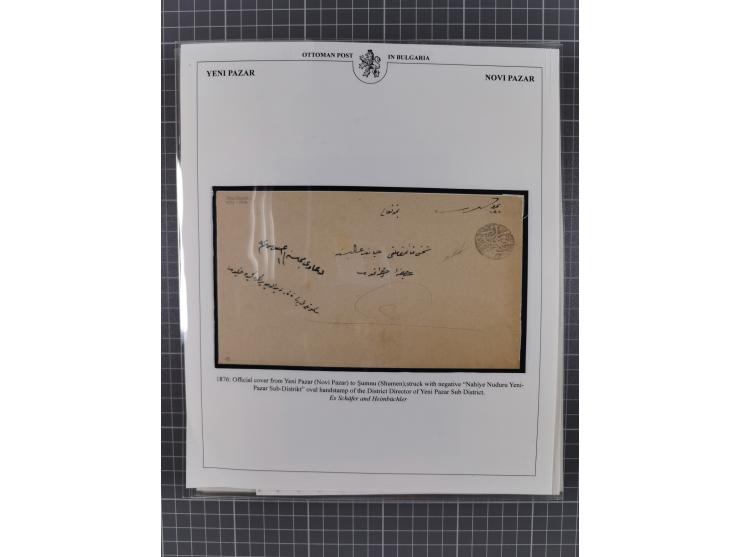 BULGARIA: 1845/76 (ca.), almost 120 covers, letters and postal forms with a variety of postal and official seal cancels, incl