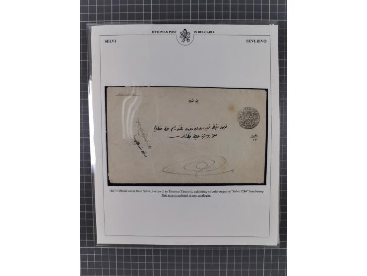 BULGARIA: 1845/76 (ca.), almost 120 covers, letters and postal forms with a variety of postal and official seal cancels, incl