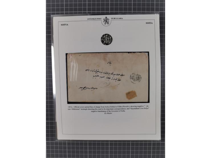 BULGARIA: 1845/76 (ca.), almost 120 covers, letters and postal forms with a variety of postal and official seal cancels, incl