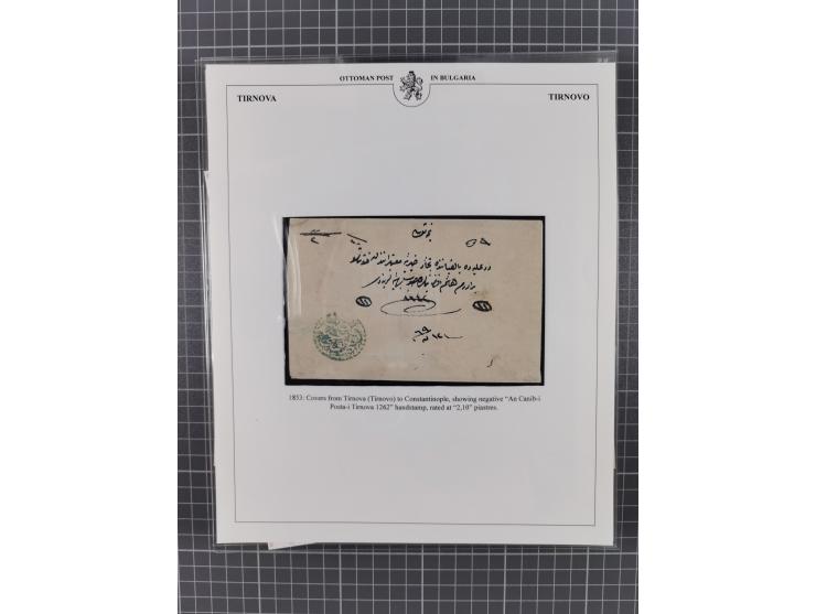 BULGARIA: 1845/76 (ca.), almost 120 covers, letters and postal forms with a variety of postal and official seal cancels, incl