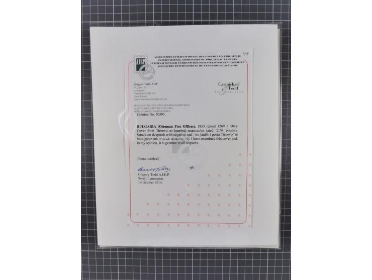 BULGARIA: 1845/76 (ca.), almost 120 covers, letters and postal forms with a variety of postal and official seal cancels, incl