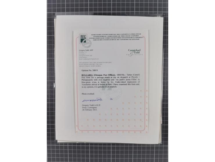 BULGARIA: 1845/76 (ca.), almost 120 covers, letters and postal forms with a variety of postal and official seal cancels, incl