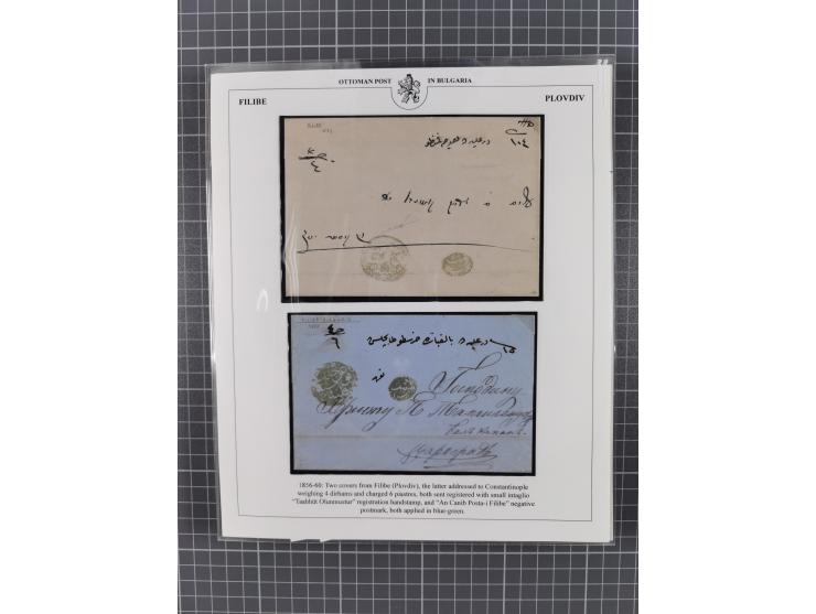 BULGARIA: 1845/76 (ca.), almost 120 covers, letters and postal forms with a variety of postal and official seal cancels, incl