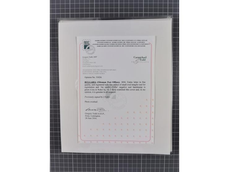 BULGARIA: 1845/76 (ca.), almost 120 covers, letters and postal forms with a variety of postal and official seal cancels, incl