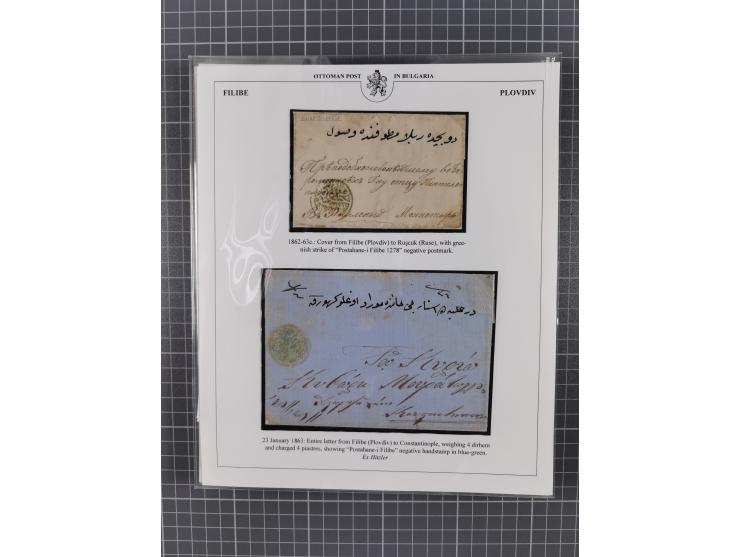 BULGARIA: 1845/76 (ca.), almost 120 covers, letters and postal forms with a variety of postal and official seal cancels, incl