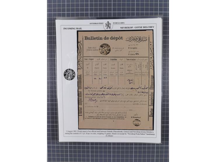 BULGARIA: 1845/76 (ca.), almost 120 covers, letters and postal forms with a variety of postal and official seal cancels, incl