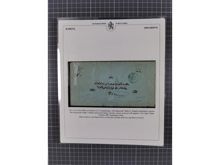 BULGARIA: 1845/76 (ca.), almost 120 covers, letters and postal forms with a variety of postal and official seal cancels, incl