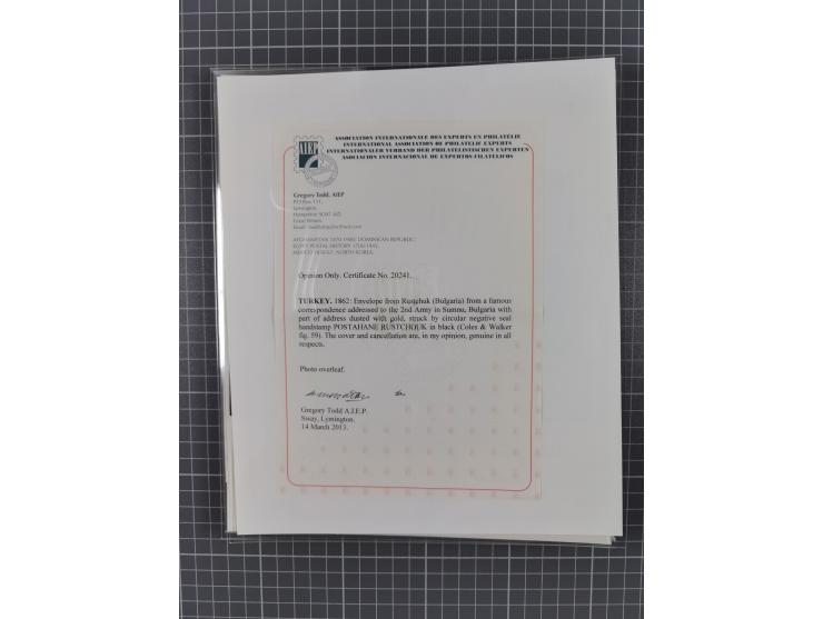 BULGARIA: 1845/76 (ca.), almost 120 covers, letters and postal forms with a variety of postal and official seal cancels, incl