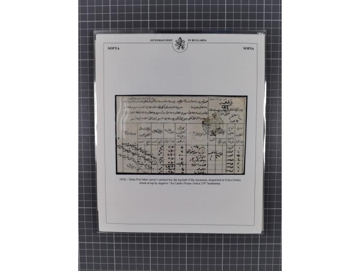 BULGARIA: 1845/76 (ca.), almost 120 covers, letters and postal forms with a variety of postal and official seal cancels, incl