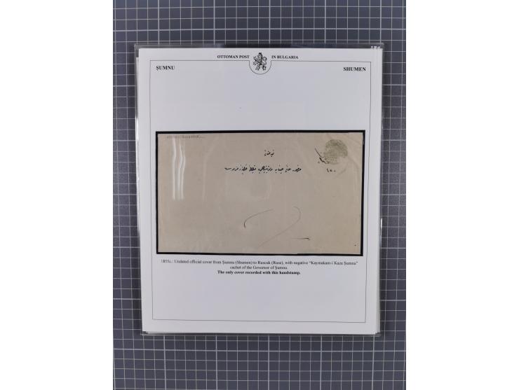 BULGARIA: 1845/76 (ca.), almost 120 covers, letters and postal forms with a variety of postal and official seal cancels, incl