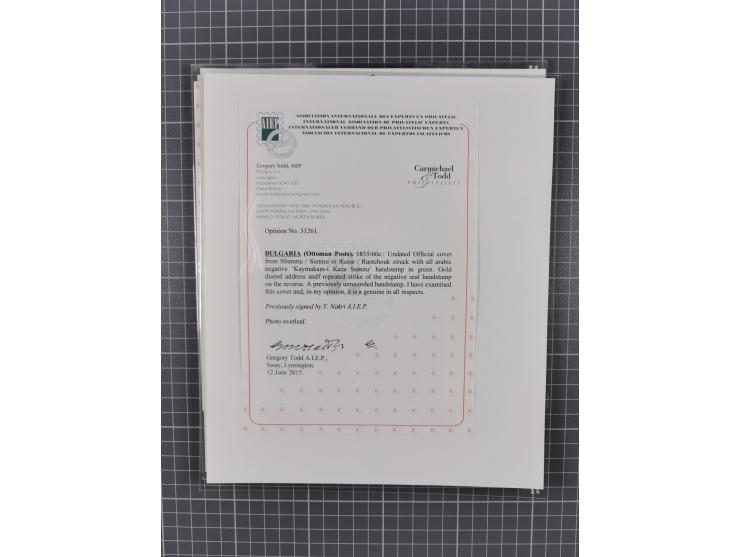 BULGARIA: 1845/76 (ca.), almost 120 covers, letters and postal forms with a variety of postal and official seal cancels, incl