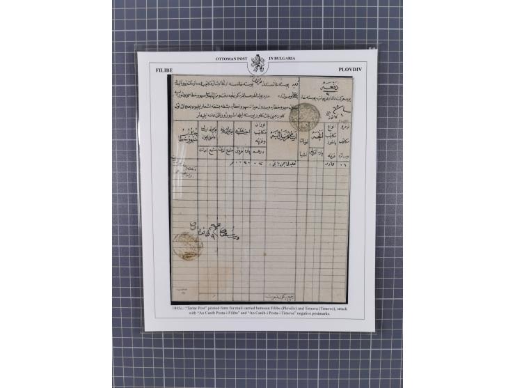 BULGARIA: 1845/76 (ca.), almost 120 covers, letters and postal forms with a variety of postal and official seal cancels, incl