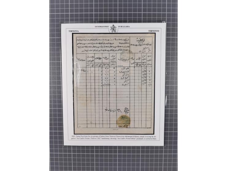 BULGARIA: 1845/76 (ca.), almost 120 covers, letters and postal forms with a variety of postal and official seal cancels, incl