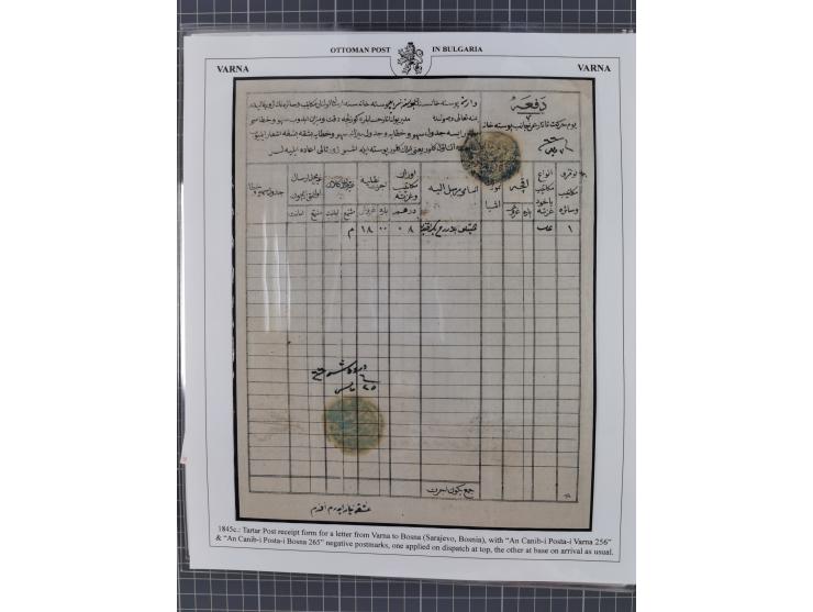 BULGARIA: 1845/76 (ca.), almost 120 covers, letters and postal forms with a variety of postal and official seal cancels, incl