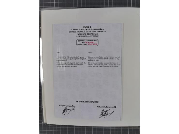 BULGARIA: 1845/76 (ca.), almost 120 covers, letters and postal forms with a variety of postal and official seal cancels, incl