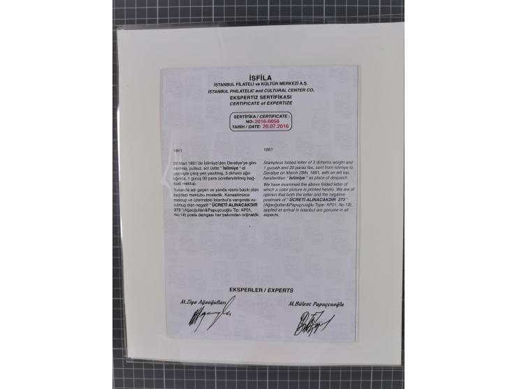 BULGARIA: 1845/76 (ca.), almost 120 covers, letters and postal forms with a variety of postal and official seal cancels, incl