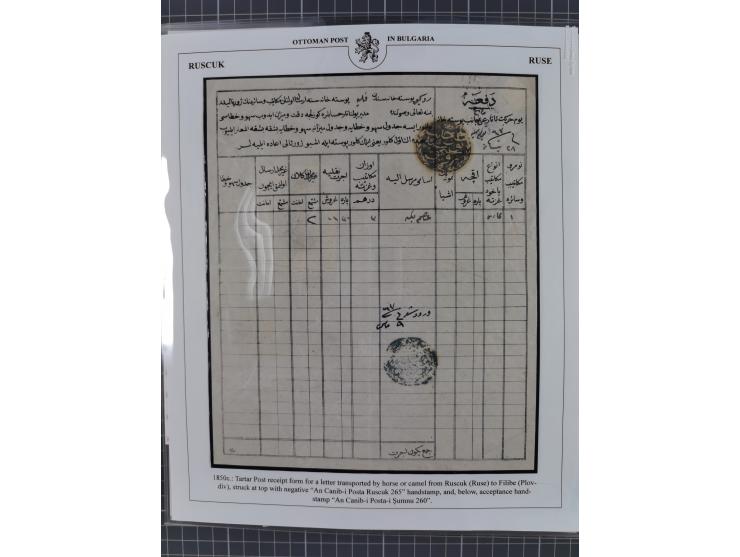 BULGARIA: 1845/76 (ca.), almost 120 covers, letters and postal forms with a variety of postal and official seal cancels, incl