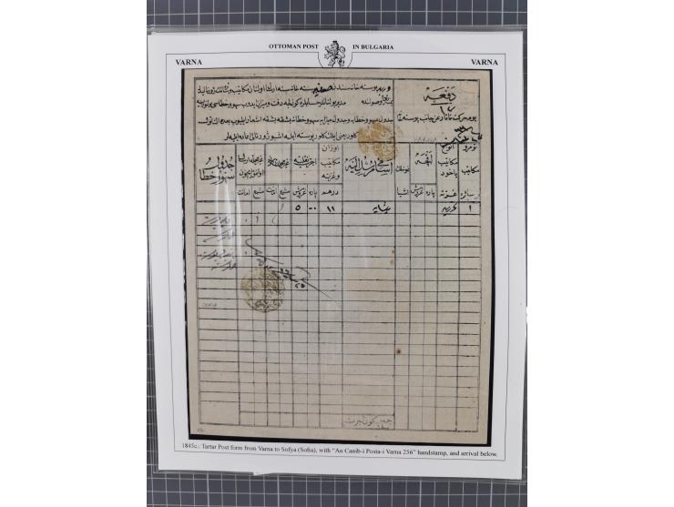 BULGARIA: 1845/76 (ca.), almost 120 covers, letters and postal forms with a variety of postal and official seal cancels, incl