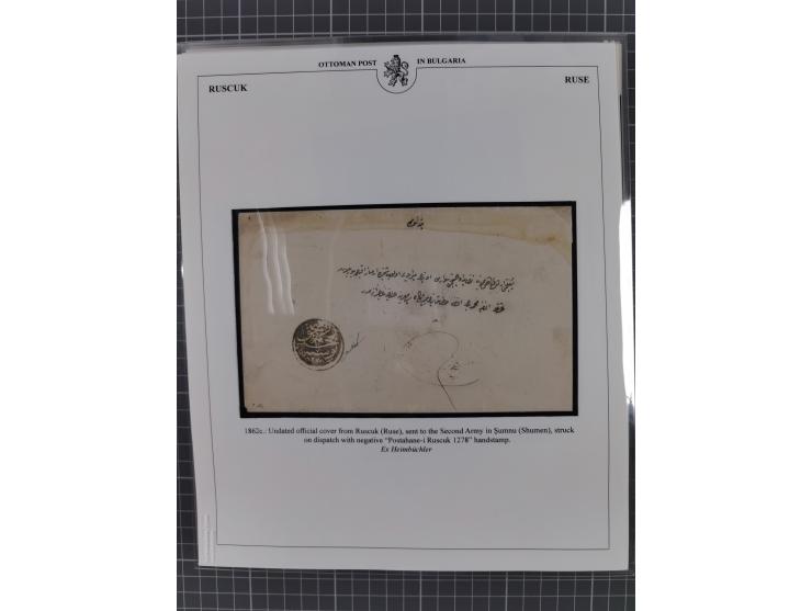BULGARIA: 1845/76 (ca.), almost 120 covers, letters and postal forms with a variety of postal and official seal cancels, incl