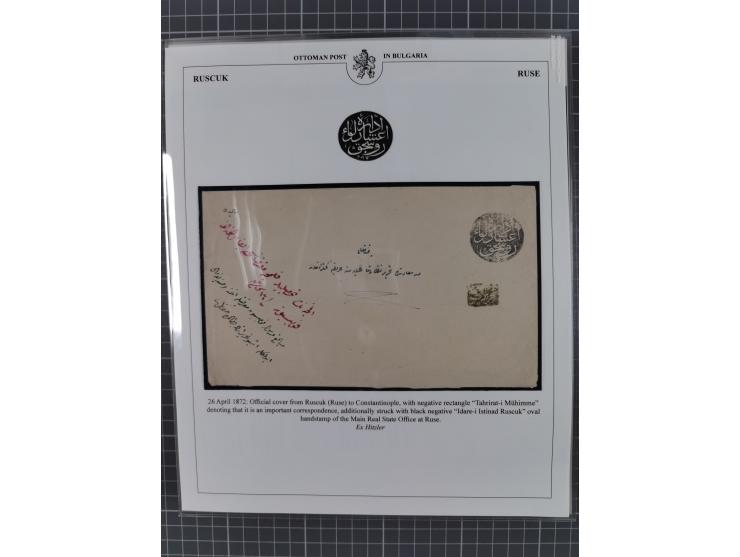 BULGARIA: 1845/76 (ca.), almost 120 covers, letters and postal forms with a variety of postal and official seal cancels, incl