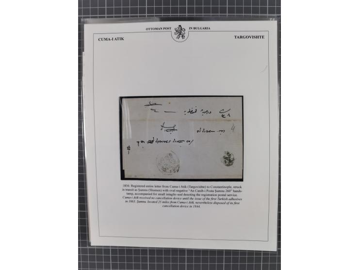 BULGARIA: 1845/76 (ca.), almost 120 covers, letters and postal forms with a variety of postal and official seal cancels, incl