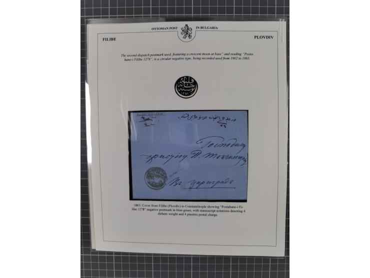 BULGARIA: 1845/76 (ca.), almost 120 covers, letters and postal forms with a variety of postal and official seal cancels, incl