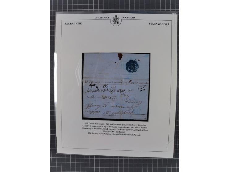 BULGARIA: 1845/76 (ca.), almost 120 covers, letters and postal forms with a variety of postal and official seal cancels, incl