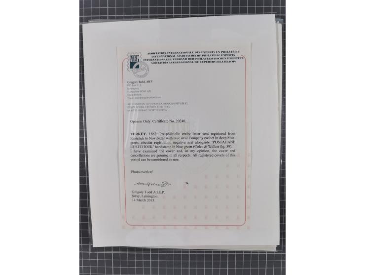 BULGARIA: 1845/76 (ca.), almost 120 covers, letters and postal forms with a variety of postal and official seal cancels, incl