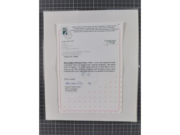 BULGARIA: 1845/76 (ca.), almost 120 covers, letters and postal forms with a variety of postal and official seal cancels, incl