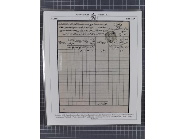 BULGARIA: 1845/76 (ca.), almost 120 covers, letters and postal forms with a variety of postal and official seal cancels, incl