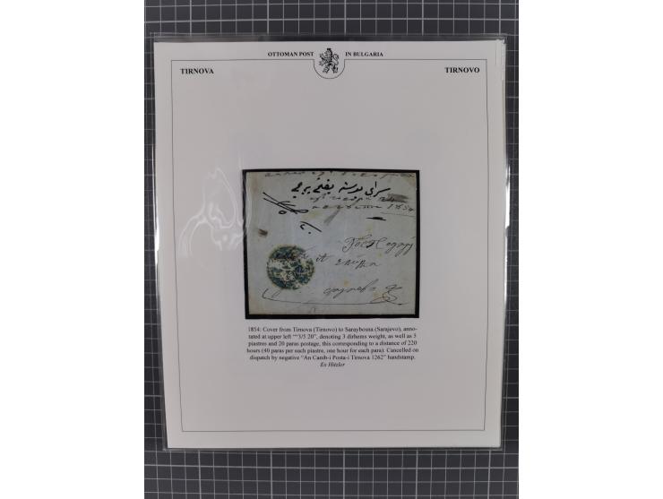 BULGARIA: 1845/76 (ca.), almost 120 covers, letters and postal forms with a variety of postal and official seal cancels, incl