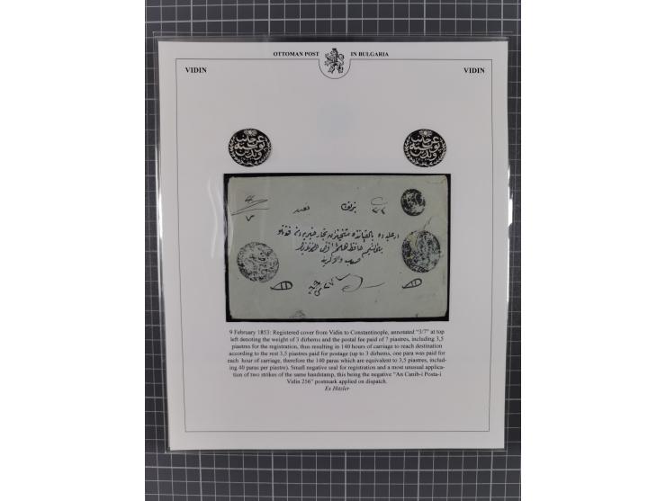 BULGARIA: 1845/76 (ca.), almost 120 covers, letters and postal forms with a variety of postal and official seal cancels, incl