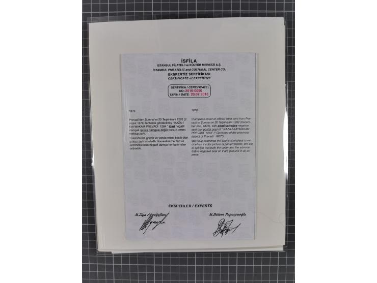 BULGARIA: 1845/76 (ca.), almost 120 covers, letters and postal forms with a variety of postal and official seal cancels, incl