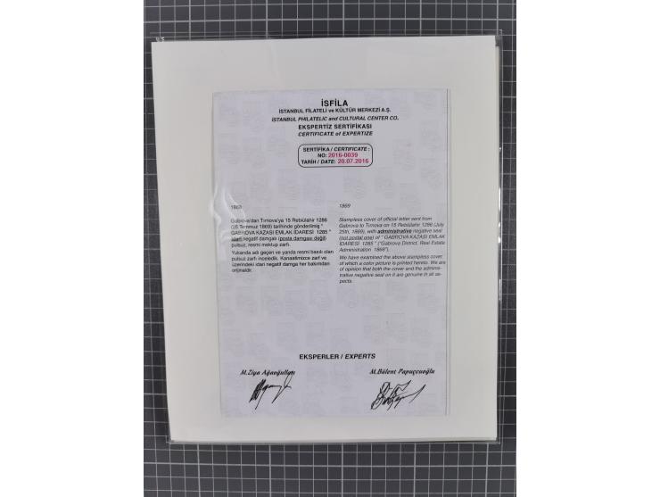 BULGARIA: 1845/76 (ca.), almost 120 covers, letters and postal forms with a variety of postal and official seal cancels, incl