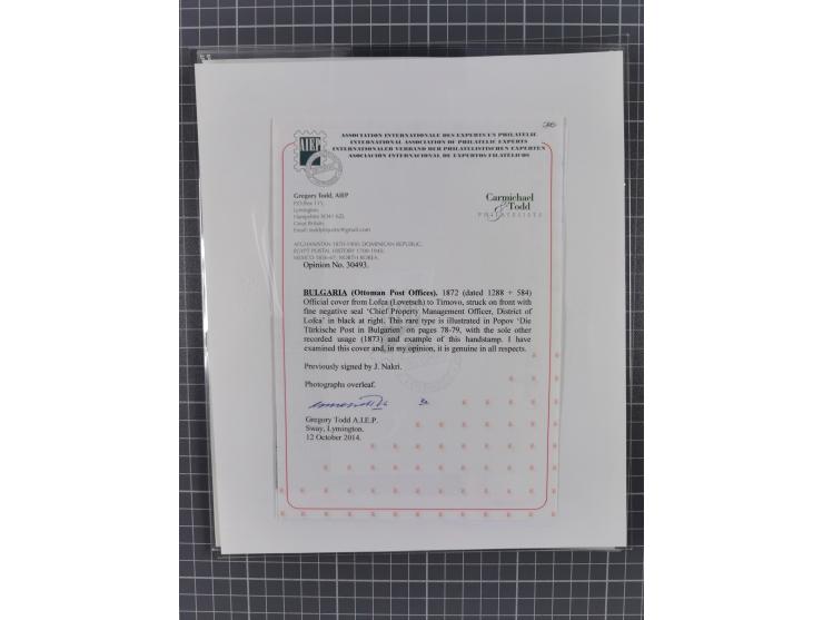 BULGARIA: 1845/76 (ca.), almost 120 covers, letters and postal forms with a variety of postal and official seal cancels, incl