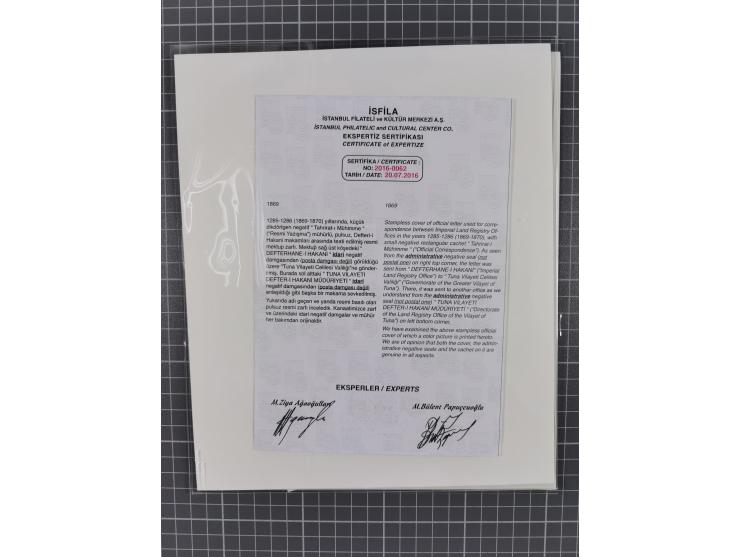 BULGARIA: 1845/76 (ca.), almost 120 covers, letters and postal forms with a variety of postal and official seal cancels, incl