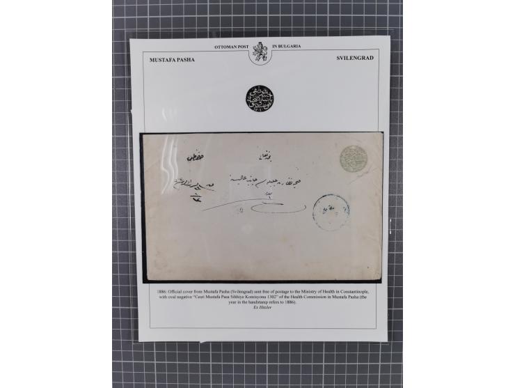 BULGARIA: 1845/76 (ca.), almost 120 covers, letters and postal forms with a variety of postal and official seal cancels, incl