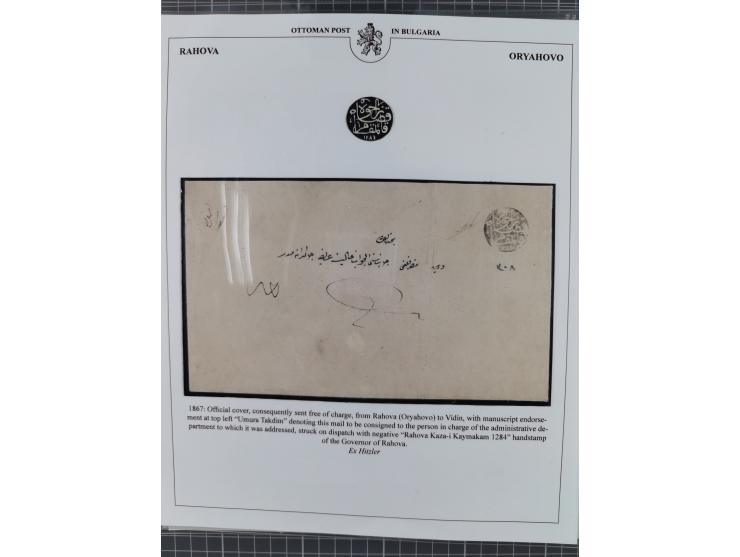 BULGARIA: 1845/76 (ca.), almost 120 covers, letters and postal forms with a variety of postal and official seal cancels, incl