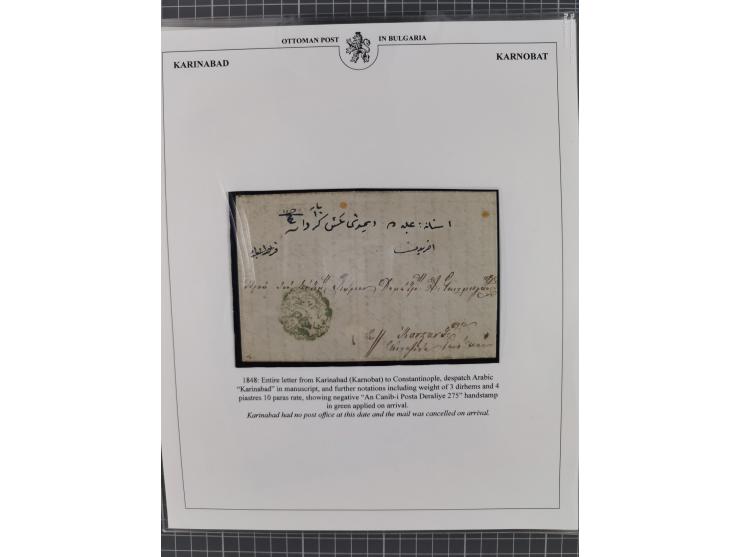 BULGARIA: 1845/76 (ca.), almost 120 covers, letters and postal forms with a variety of postal and official seal cancels, incl