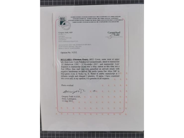 BULGARIA: 1845/76 (ca.), almost 120 covers, letters and postal forms with a variety of postal and official seal cancels, incl