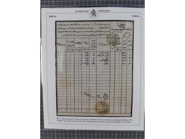 BULGARIA: 1845/76 (ca.), almost 120 covers, letters and postal forms with a variety of postal and official seal cancels, incl