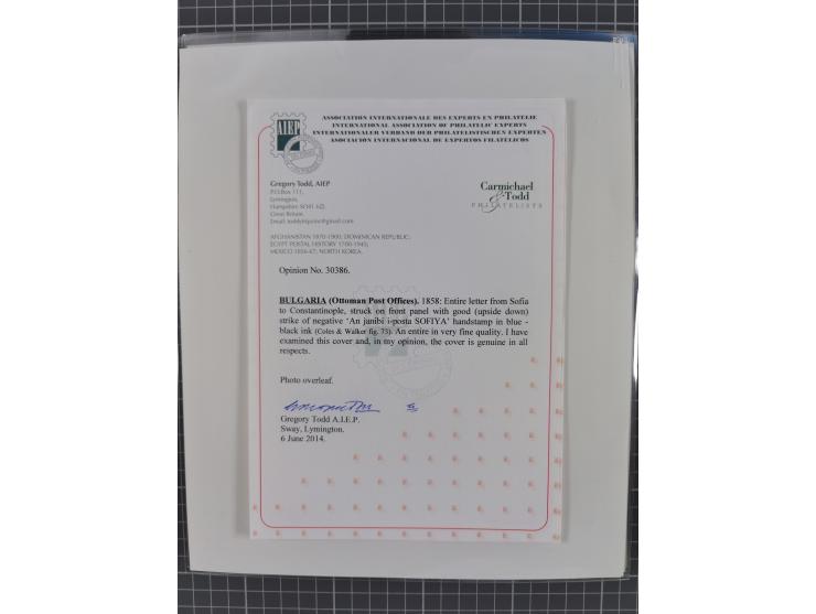 BULGARIA: 1845/76 (ca.), almost 120 covers, letters and postal forms with a variety of postal and official seal cancels, incl