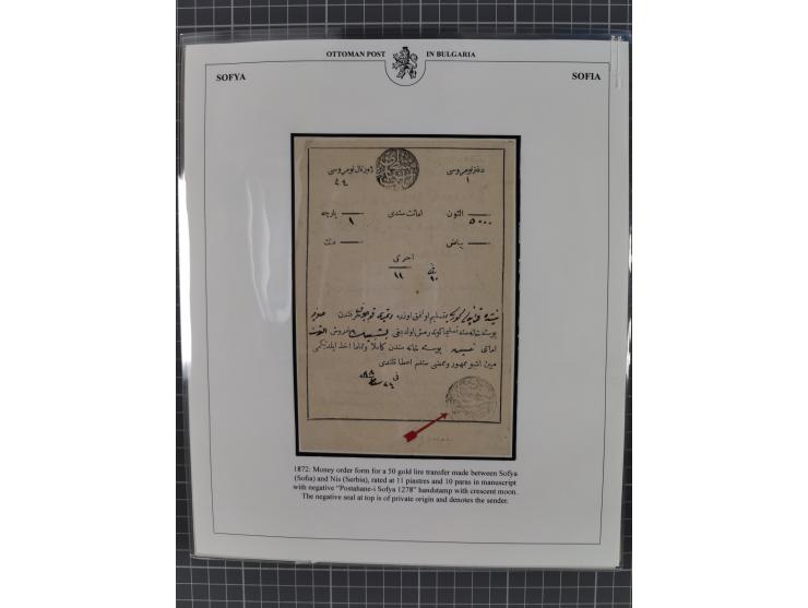 BULGARIA: 1845/76 (ca.), almost 120 covers, letters and postal forms with a variety of postal and official seal cancels, incl